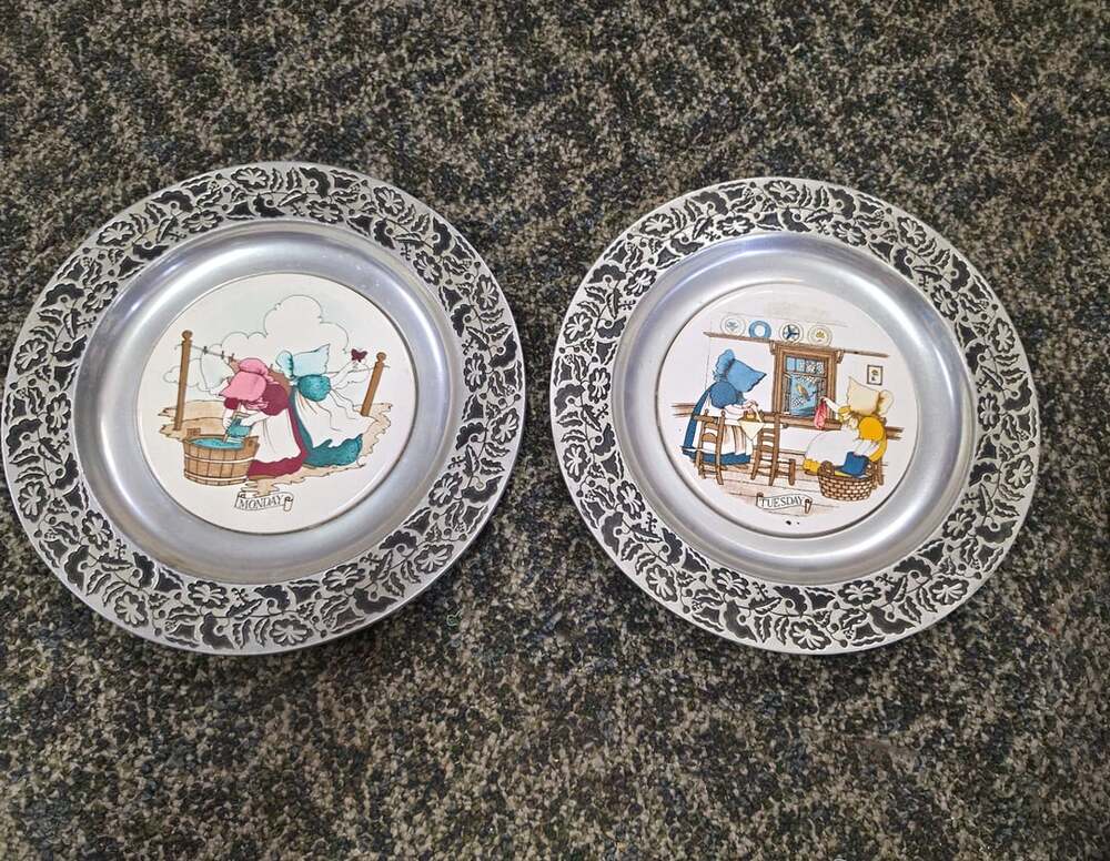 Wilton Pewter Days Of The Week Plates Monday And Tuesday